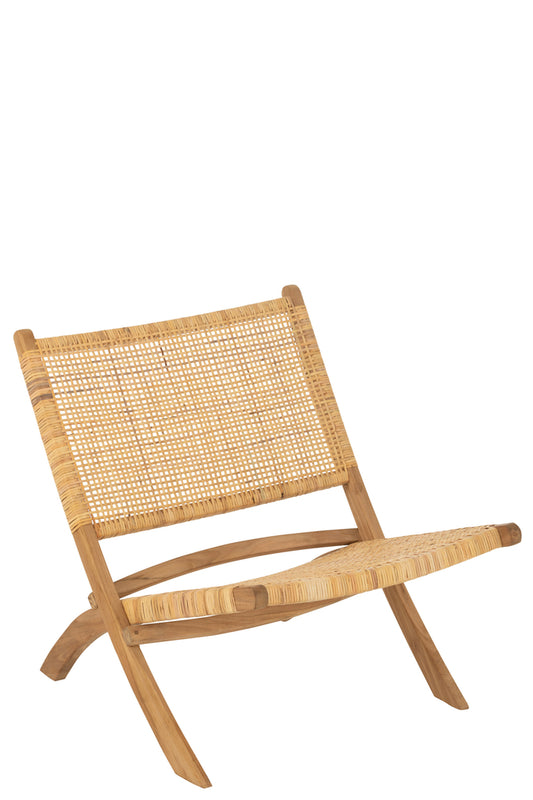 Vouwstoel Rotan/Teak Natuurlijk