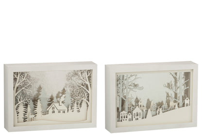 Frame Low 3D Led Winter Pvc/Glas Zilver Assortiment Van 2