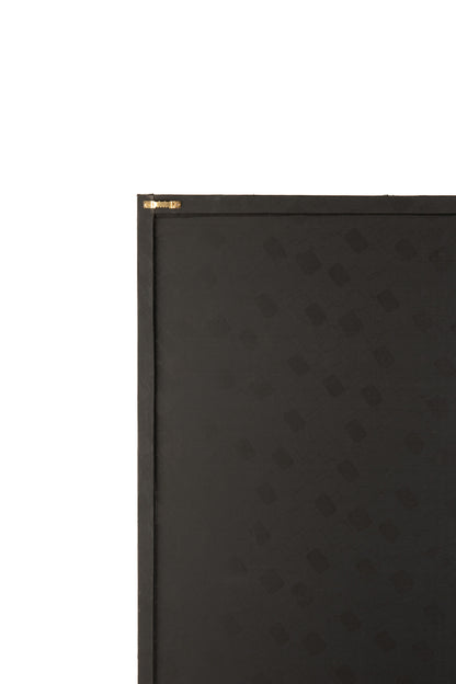 Frame Rechthoek Cirkel Leer Zwart/Goud Groot