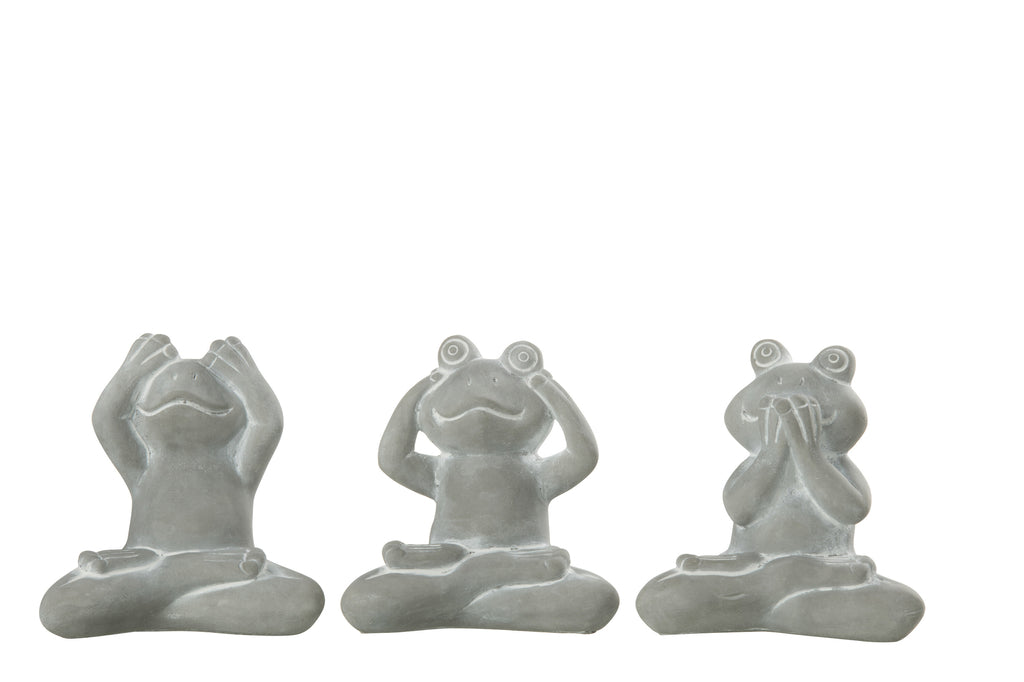 Kikkers Zien/Horen/Spreken Cement Grijs Assortiment Van 3
