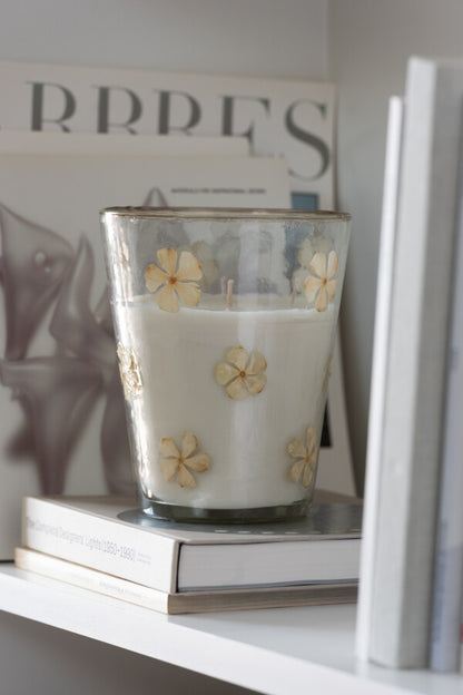 Geurkaars Bloem Glas Transparant Medium-55Uren