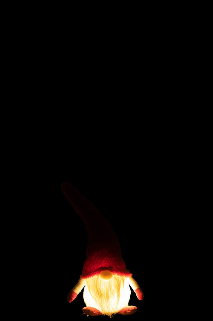 Gnome+Led Textiel Rood/Wit Klein