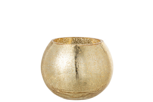 Orkaanlichtbal Craqueléglas Pareleffect Goud Medium