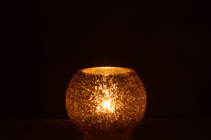 Orkaanlichtbal Craqueléglas Pareleffect Goud Klein