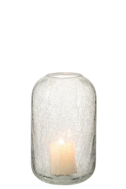 Orkaan Crackle Glas Transparant Klein