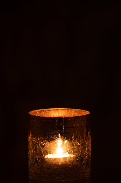 Orkaan Crackle Glas Transparant Goud Medium
