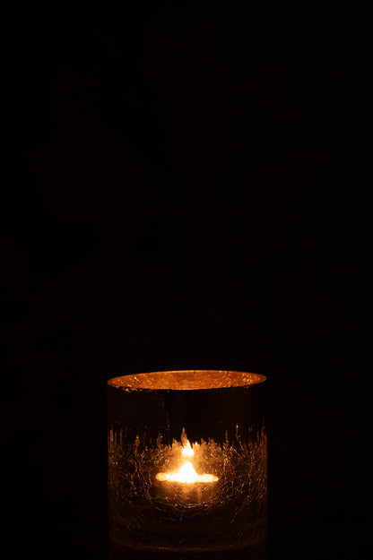 Orkaan Crackle Glas Transparant Goud Klein