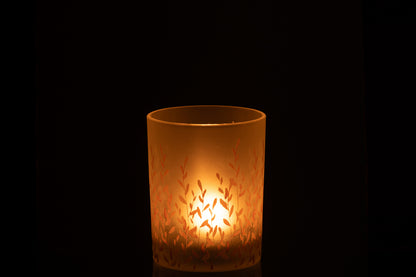 Orkaanhouder Sally Glas Oranje/Transparant Medium