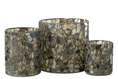 Orkaan Mozaïek Glas Grijs/Groen Groot