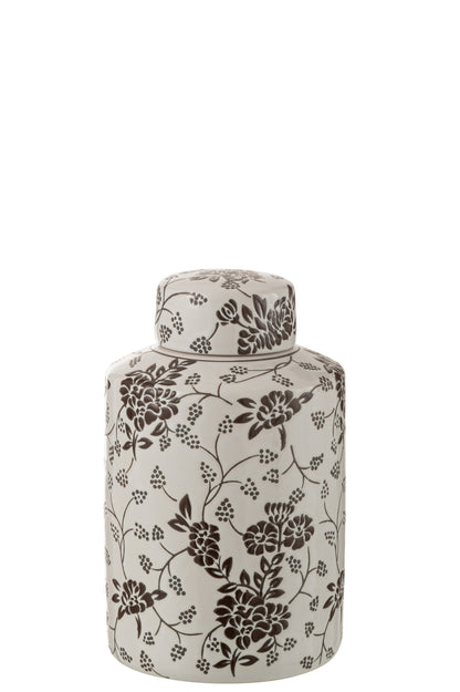 Pot Decoratief Zen Porselein Wit/Zwart Groot