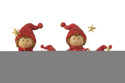 Kindermuts + Ster Bont Hars Rood/Goud Groot Assortiment Van 2