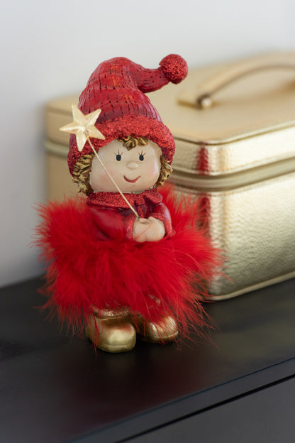 Kindermuts + Ster Bont Hars Rood/Goud Groot Assortiment Van 2