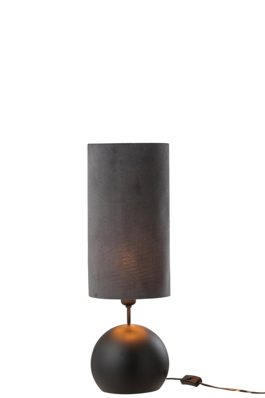 Lamp Bol IJzer/Fluweel Zwart/Grijs