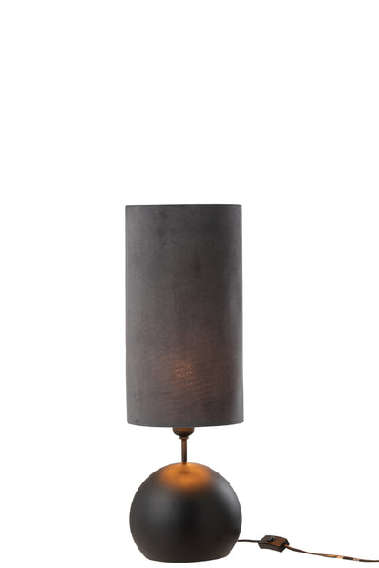 Lamp Bol IJzer/Fluweel Zwart/Grijs