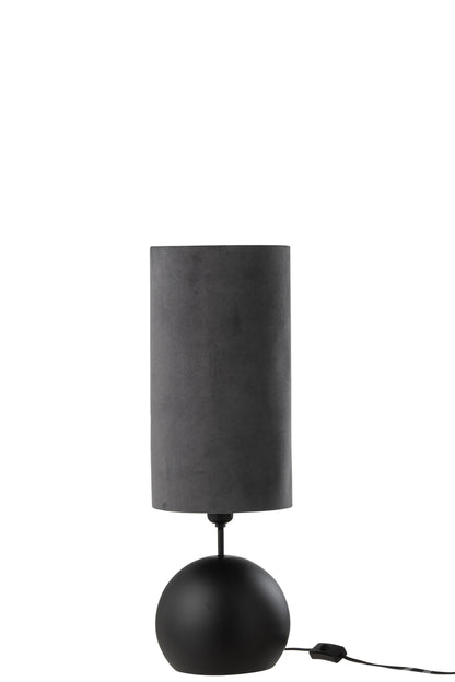 Lamp Bol IJzer/Fluweel Zwart/Grijs