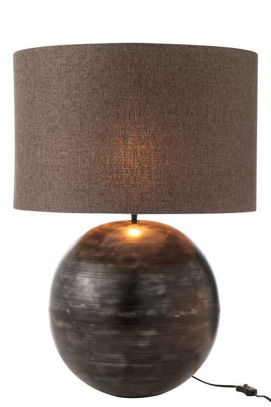 Lamp + Kap Kom Metaal Zwart Groot