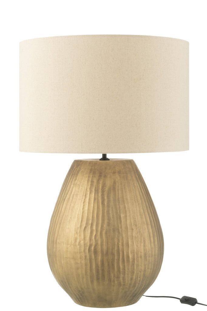 Lamp+kap Nebu Rond Keramiek Goud Groot