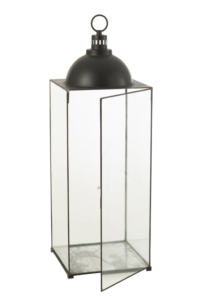 Lantaarn Hagrid Glas/IJzer Zwart L