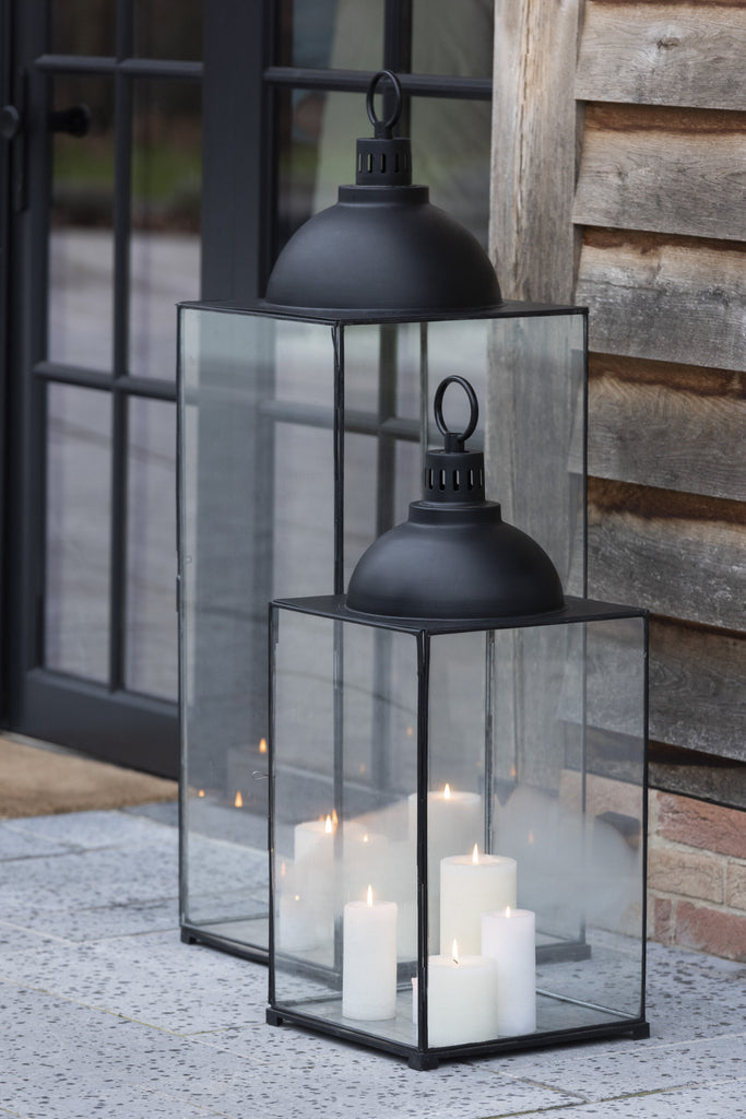 Lantaarn Hagrid Glas/IJzer Zwart L