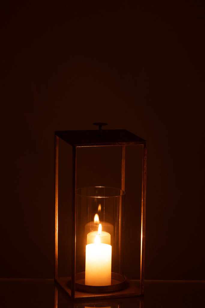 Lantaarn Nino IJzer/Glas Goud