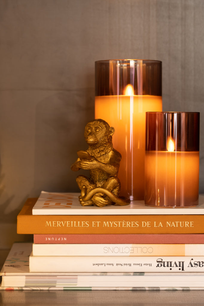 Ledlamp Shining Glass Bruin Klein