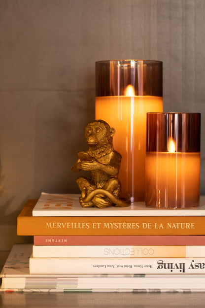 Ledlamp Shining Glass Bruin Klein