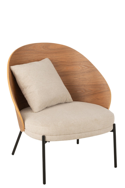 Lounge Chair Lone Ply Hout/Metaal Natuurlijk/Grijs