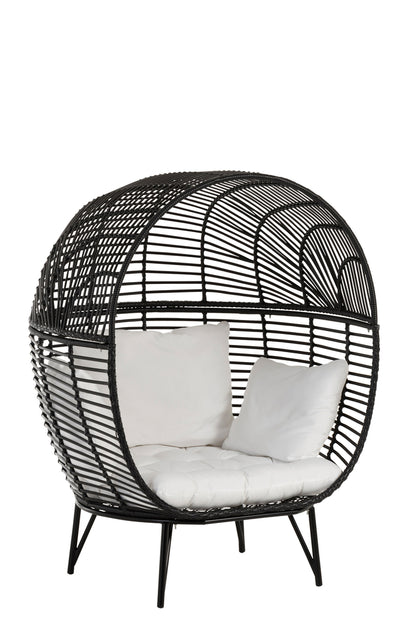 Lounge Chair Ovaal Staal Zwart