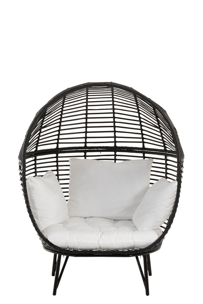 Lounge Chair Ovaal Staal Zwart