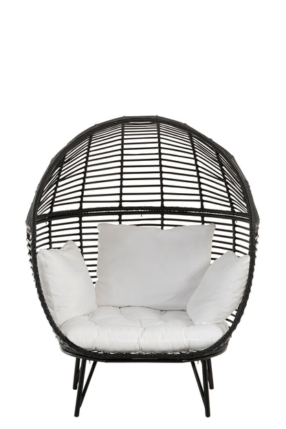 Lounge Chair Ovaal Staal Zwart