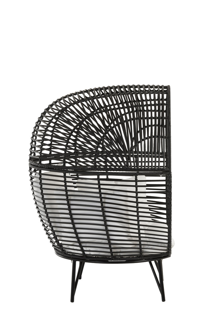 Lounge Chair Ovaal Staal Zwart
