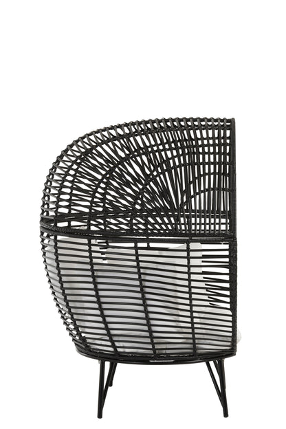 Lounge Chair Ovaal Staal Zwart
