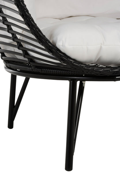 Lounge Chair Ovaal Staal Zwart