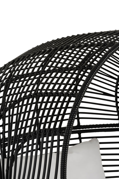 Lounge Chair Ovaal Staal Zwart