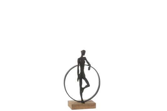 Man Against Ring Stand Hars/IJzer Zwart