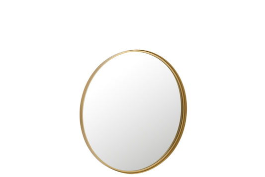 Spiegel Rond Hoge Rand Metaal/Glas Goud Medium