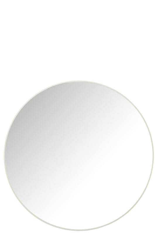Spiegel Rond Glas/Metaal Wit Groot