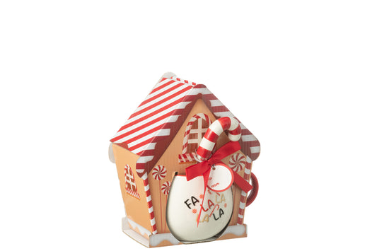Mok+Lepel In Geschenkdoos Keramiek Rood