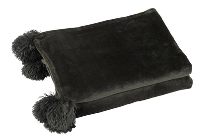 Geruite Pompom Polyester Zwart