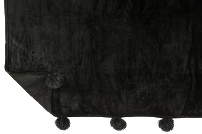 Geruite Pompom Polyester Zwart