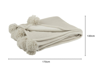 Geruite Pompom Polyester Donkerbeige