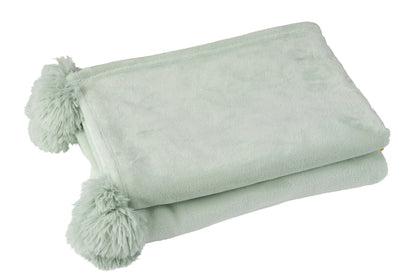 Plaid Pompom Polyester Lichtgroen