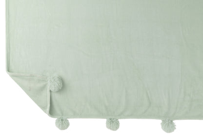 Plaid Pompom Polyester Lichtgroen