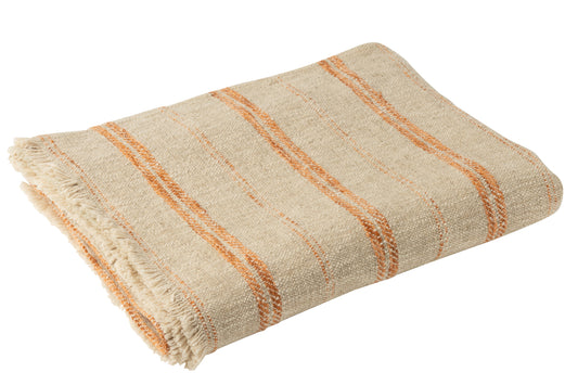 Plaid Strepen Linnen/Katoen Beige/Roest