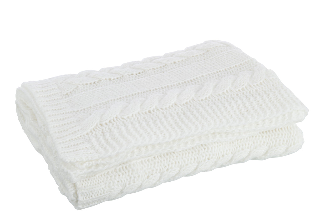 Geruit Twist Polyester Wit