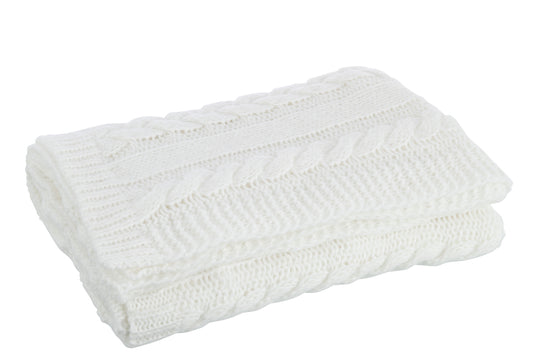 Geruit Twist Polyester Wit