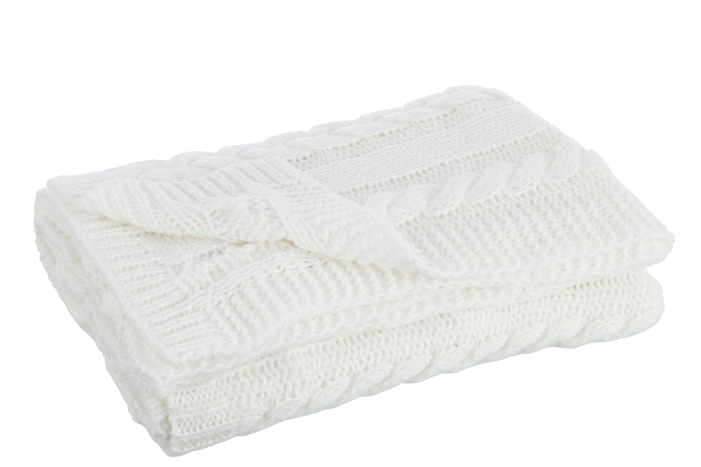 Geruit Twist Polyester Wit