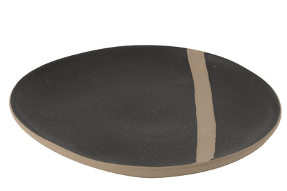 Bord Keramiek Zwart/Taupe Groot