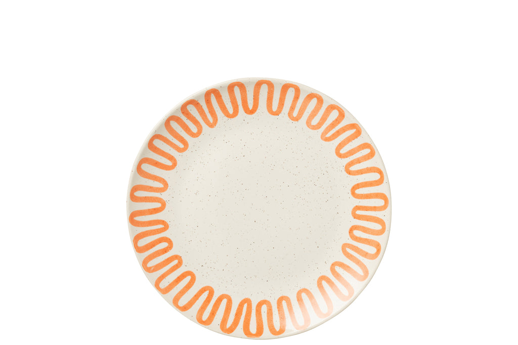 Bord Curve Porselein Oranje Groot