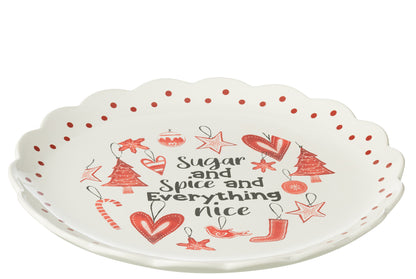 Bord Rond Keramiek Rood